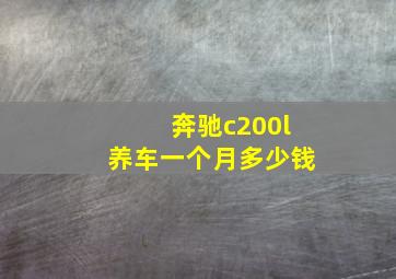 奔驰c200l养车一个月多少钱