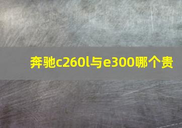 奔驰c260l与e300哪个贵