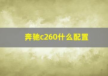 奔驰c260什么配置