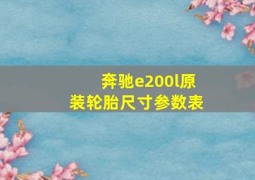 奔驰e200l原装轮胎尺寸参数表