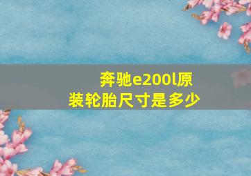 奔驰e200l原装轮胎尺寸是多少