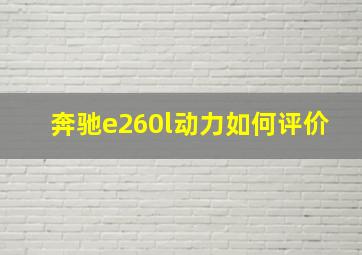 奔驰e260l动力如何评价