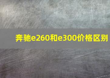 奔驰e260和e300价格区别