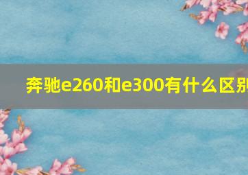 奔驰e260和e300有什么区别