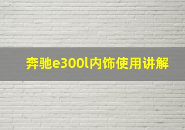 奔驰e300l内饰使用讲解