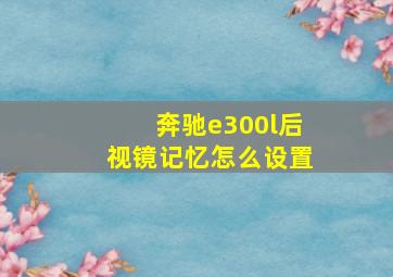 奔驰e300l后视镜记忆怎么设置