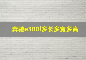 奔驰e300l多长多宽多高