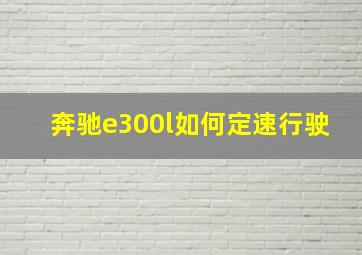 奔驰e300l如何定速行驶