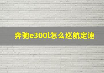 奔驰e300l怎么巡航定速