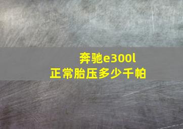 奔驰e300l正常胎压多少千帕