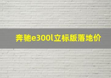 奔驰e300l立标版落地价