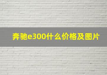 奔驰e300什么价格及图片