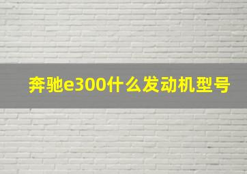 奔驰e300什么发动机型号