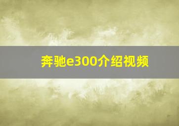 奔驰e300介绍视频