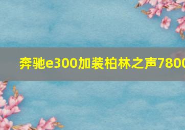 奔驰e300加装柏林之声7800