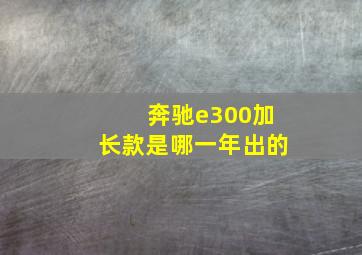 奔驰e300加长款是哪一年出的