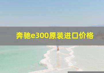 奔驰e300原装进口价格