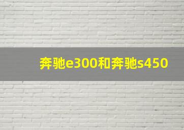 奔驰e300和奔驰s450