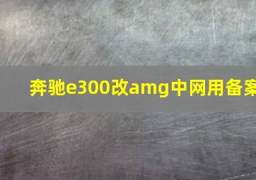 奔驰e300改amg中网用备案