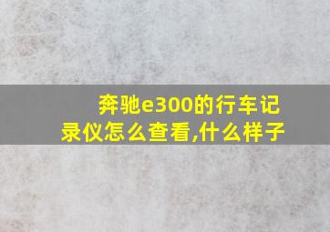 奔驰e300的行车记录仪怎么查看,什么样子