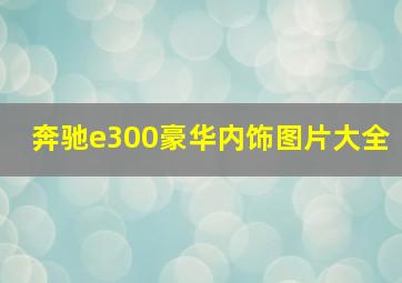 奔驰e300豪华内饰图片大全