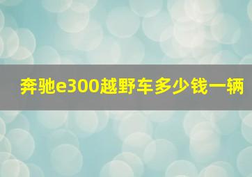 奔驰e300越野车多少钱一辆