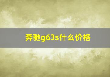 奔驰g63s什么价格