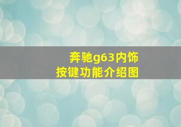 奔驰g63内饰按键功能介绍图