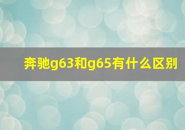 奔驰g63和g65有什么区别