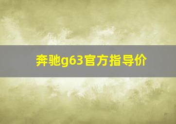 奔驰g63官方指导价