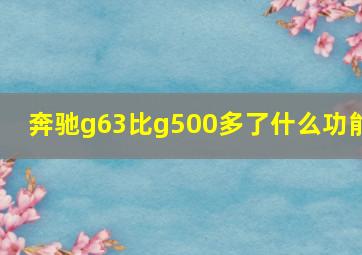 奔驰g63比g500多了什么功能