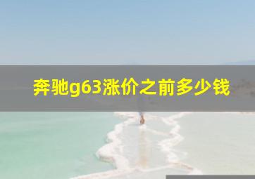 奔驰g63涨价之前多少钱