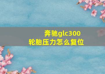 奔驰glc300轮胎压力怎么复位