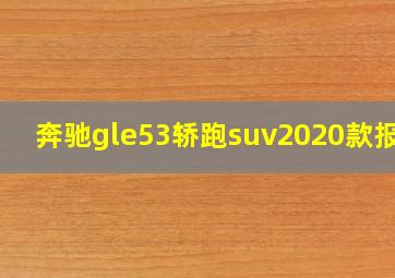 奔驰gle53轿跑suv2020款报价