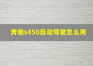 奔驰s450自动驾驶怎么用