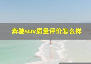 奔驰suv质量评价怎么样