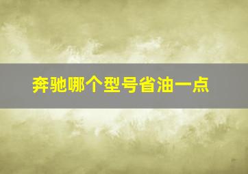 奔驰哪个型号省油一点