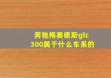 奔驰梅赛德斯glc300属于什么车系的