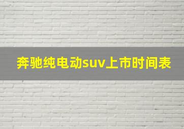 奔驰纯电动suv上市时间表