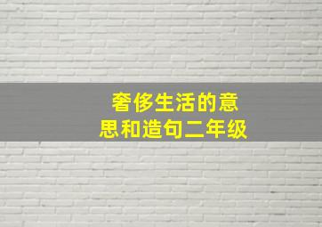 奢侈生活的意思和造句二年级