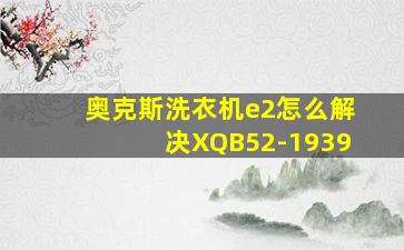 奥克斯洗衣机e2怎么解决XQB52-1939