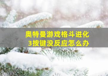 奥特曼游戏格斗进化3按键没反应怎么办