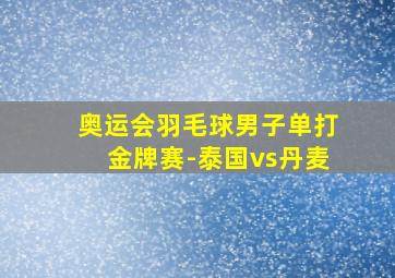 奥运会羽毛球男子单打金牌赛-泰国vs丹麦