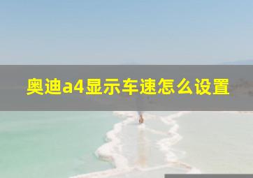 奥迪a4显示车速怎么设置