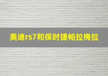 奥迪rs7和保时捷帕拉梅拉