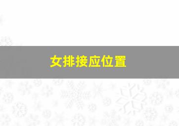 女排接应位置