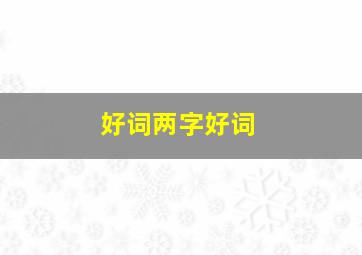 好词两字好词