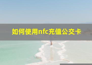 如何使用nfc充值公交卡