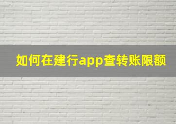 如何在建行app查转账限额