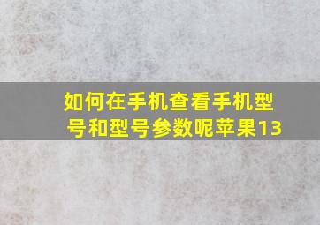 如何在手机查看手机型号和型号参数呢苹果13